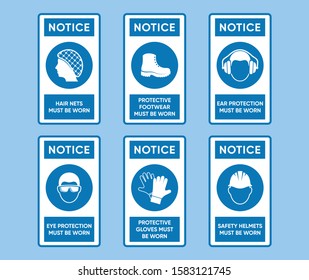 Health and safety signs high quality vector set