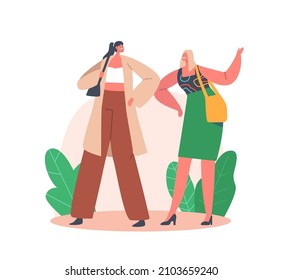 Health Safety, Social Distancing. Characters Greeting Each Other with Elbows Instead of Handshake. Friends or Colleagues Alternative Noncontact Greet During Covid19. Cartoon People Vector Illustration