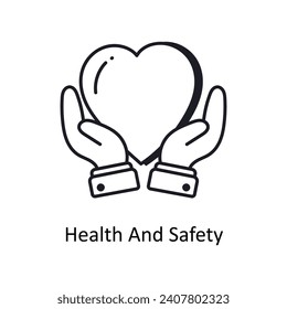 Health And Safety vector outline doodle Design illustration. Symbol on White background EPS 10 File 