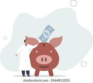 Health saving account, HSA, financial plan saving for medical expense or medicare cost and benefits .flat vector illustration.