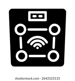 health scale smart home glyph icon vector. health scale smart home sign. isolated symbol illustration