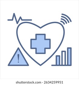 Blauer Gesundheitssensor, Vektorgrafik