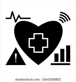 Health Sensor Glyph Icon Vector Illustration