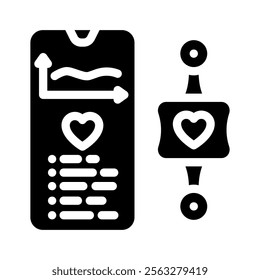 health sensor wearable glyph icon vector. health sensor wearable sign. isolated symbol illustration