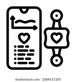 health sensor wearable line icon vector. health sensor wearable sign. isolated contour symbol black illustration