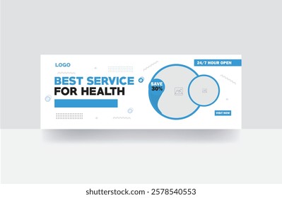 Health service banner medical health care cover bundle design template