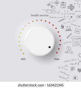 health service on gray background with medical formulas