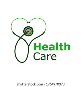 The Health Services Business Logo with an illustration of a stethoscope forms the symbol of the Heart and the Letter "Y". Vector stethoscope logo.