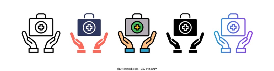 Health Services Icon Multiple Vector Illustration