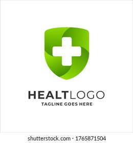 Health Shield Logo Concept. Medical / Hospital Design Template