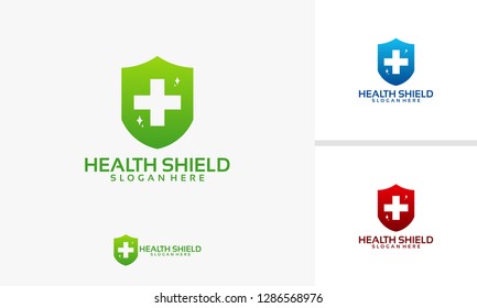 Health Shield logo design vector