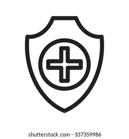 Health, shield, protection icon vector image. Can also be used for healthcare and science. Suitable for use on web apps, mobile apps and print media.
