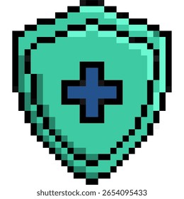 Vetor de escudo de saúde, simbolizando proteção, imunidade e bem-estar. Ideal para aplicativos médicos, serviços de seguro ou campanhas de saúde pública que representam defesa e bem-estar robustos.