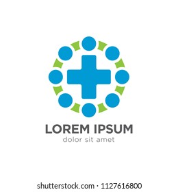 Health sign icon in circle, Health Logo Vector