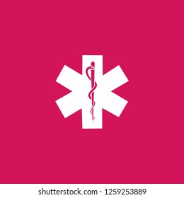 health sign icon vector. health sign sign on pink background. health sign icon for web and app