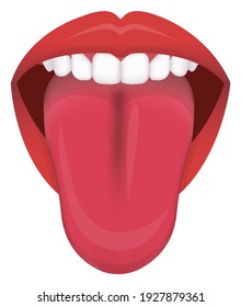 Tongue’s health sign vector illustration ( Strawberry Tongue )