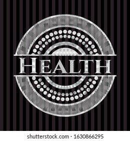Health silver badge or emblem. Vector Illustration. Mosaic.