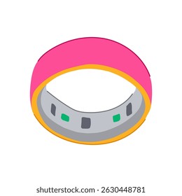 health smart ring cartoon. sensor technology, innovation monito, medical wireless health smart ring sign. isolated symbol vector illustration
