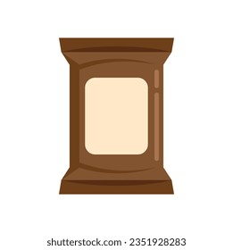 Health snack bar icon flat vector. Cereal pack. Food granola isolated