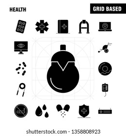 Health Solid Glyph Icon for Web, Print and Mobile UX/UI Kit. Such as: Medical, Tablet, Medicine, Hospital, Healthcare, Medical, Hospital, Patient, Pictogram Pack. - Vector