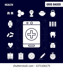 Health Solid Glyph Icon for Web, Print and Mobile UX/UI Kit. Such as: Medical, Heart Beat, Beat, Emergency, Pear, Medical, Hospital, Pictogram Pack. - Vector