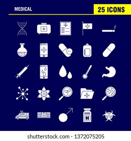 Health  Solid Glyph Icons Set For Infographics, Mobile UX/UI Kit And Print Design. Include: Syringe, Medical, Medicine, Hospital, Stethoscope, Medical, Medicine, Doctor, Eps 10 - Vector