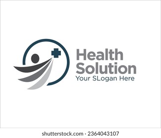 diseño del logotipo de la solución de salud para el servicio médico y el logotipo del hospital