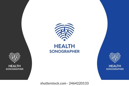 health sonograph modern logo design