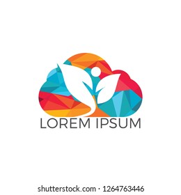 Health & spa vector logo design template.Healthcare & Medical symbol with cloud shape. Cloud care logo. 