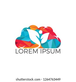 Health & spa vector logo design template.Healthcare & Medical symbol with cloud shape. Cloud care logo. 