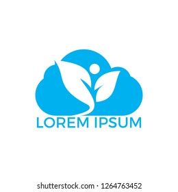 Health & spa vector logo design template.Healthcare & Medical symbol with cloud shape. Cloud care logo. 