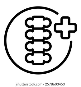 Health spine icon outline vector. Bone chiropractic. Spinal body