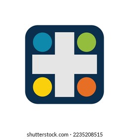 Health Square logo 3 icon template