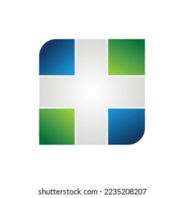 Health Square logo icon template