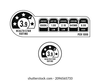 Health Star Rating System Chart Vector 