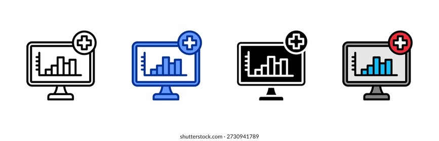 Health Statistics icon set multiple style collection