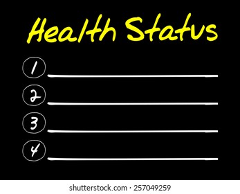 Health Status blank list concept