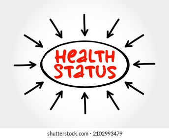 Health Status text with arrows, concept for presentations and reports