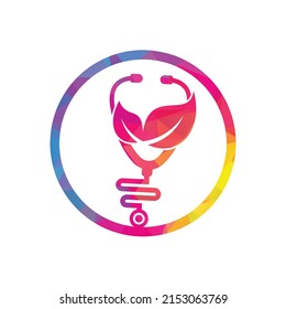 Health stethoscope vector logo design. Stethoscope with leaf icon vector design.