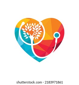 Health stethoscope vector logo design. Stethoscope with tree icon vector design.
