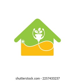 Health stethoscope vector logo design. Stethoscope with flower pot icon vector design.