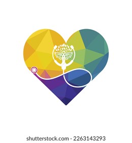 Health stethoscope vector logo design. Stethoscope with tree icon vector design.