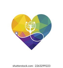 Health stethoscope vector logo design. Stethoscope with tree icon vector design.