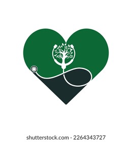 Health stethoscope vector logo design. Stethoscope with tree icon vector design.