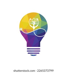 Health stethoscope vector logo design. Stethoscope with tree icon vector design.