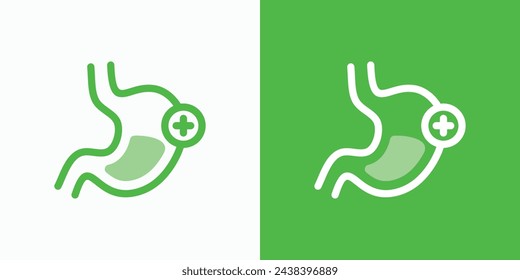 Health stomach outline illustration vector logo design with modern, simple, clean and abstract style.