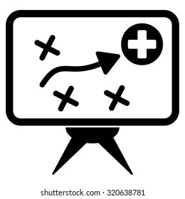 Health Strategy vector icon. Style is flat symbol, black color, rounded angles, white background.