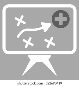 Health Strategy vector icon. Style is bicolor flat symbol, dark gray and white colors, rounded angles, silver background.