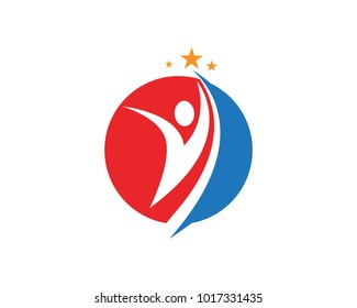 Health success people care logo and symbols template
