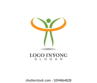 Health success people care logo and symbols template

